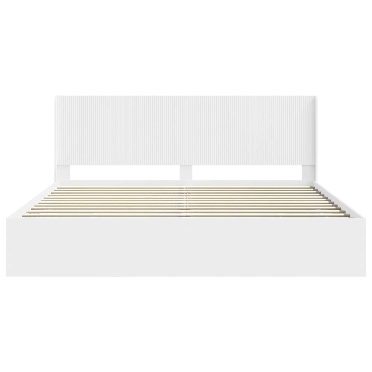 Bed Frame with Storage and Headboard White 200 x 200 cm