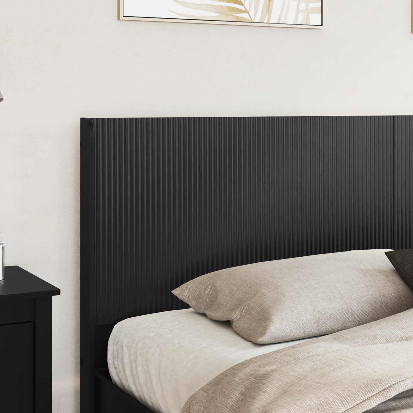 Bed Frame with Storage and Headboard Black 200 x 200 cm