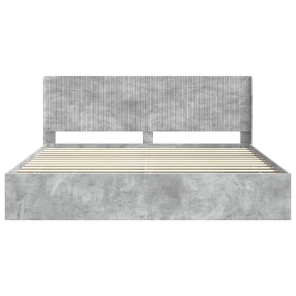 Bed Frame with Storage and Headboard Concrete Grey 200 x 200 cm