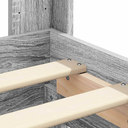 Bed Frame with Storage and Headboard Grey Sonoma 200 x 200 cm