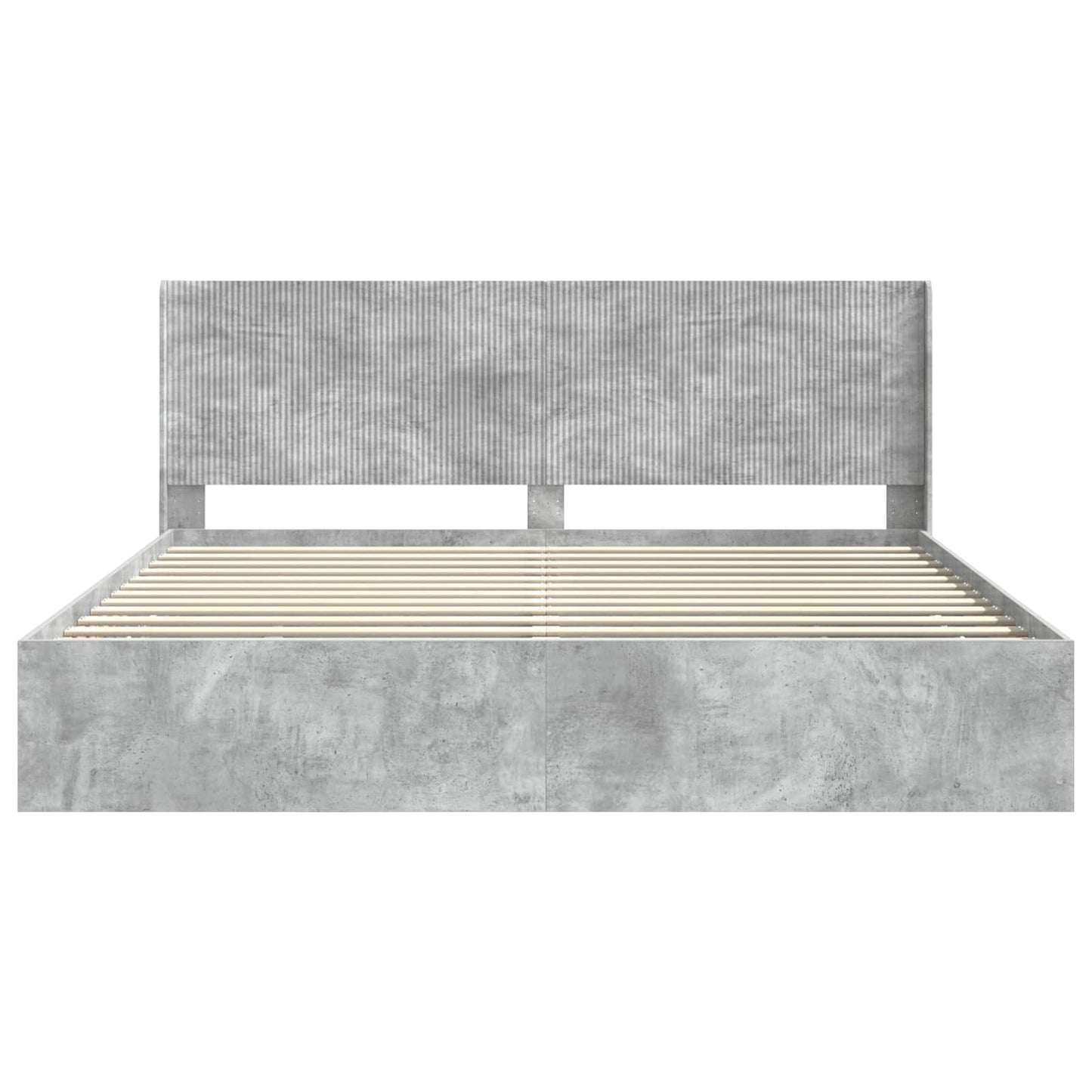 Bed Frame with Storage and Headboard Concrete Grey 180 x 200 cm