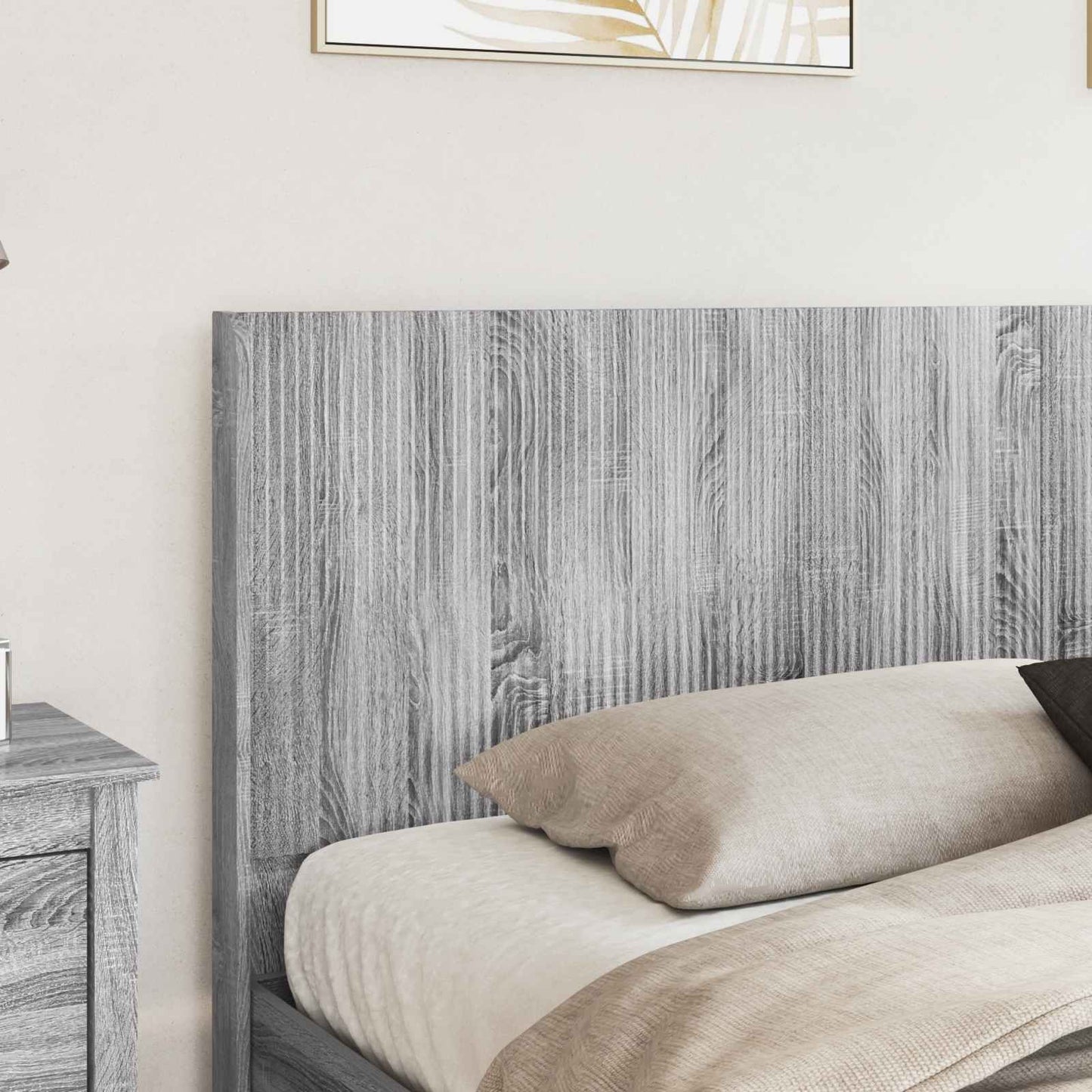 Bed Frame with Storage and Headboard Grey Sonoma 180 x 200 cm