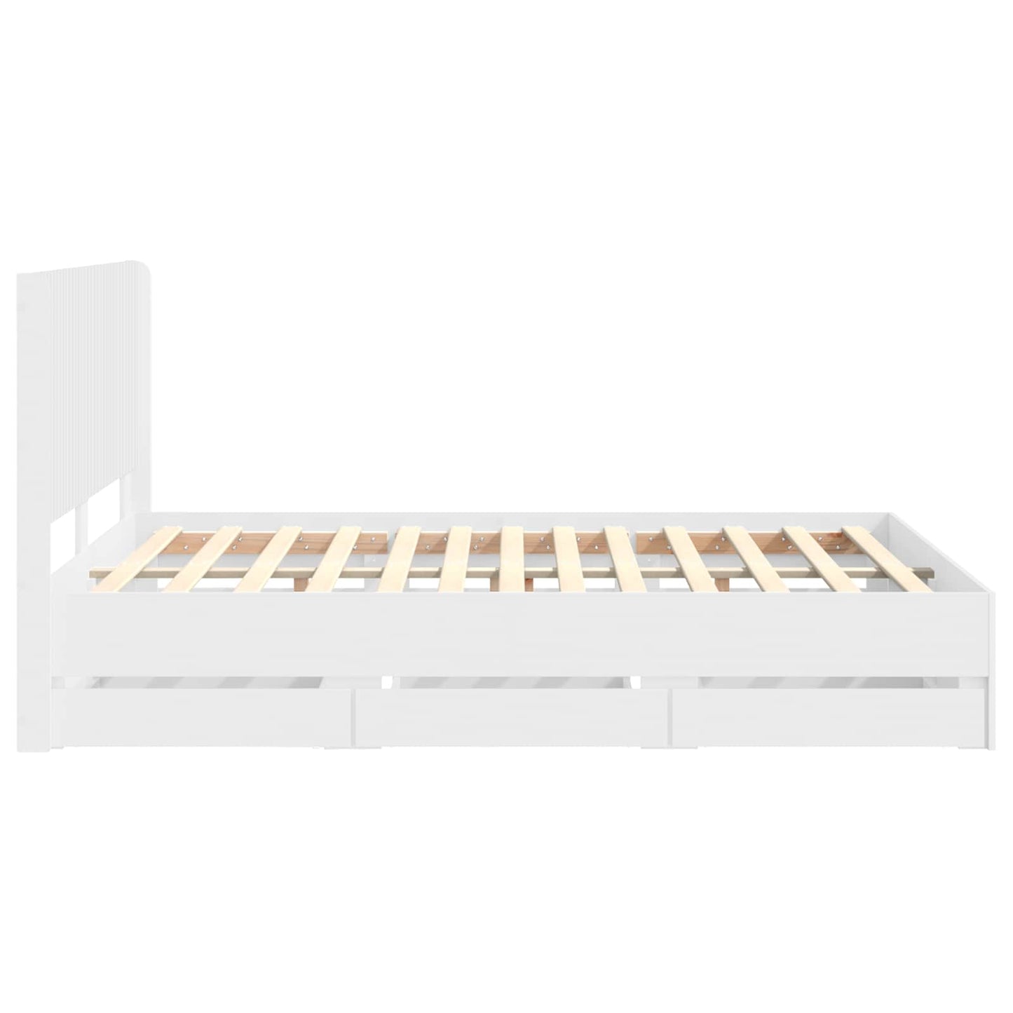 Bed Frame with Storage and Headboard White 160 x 200 cm