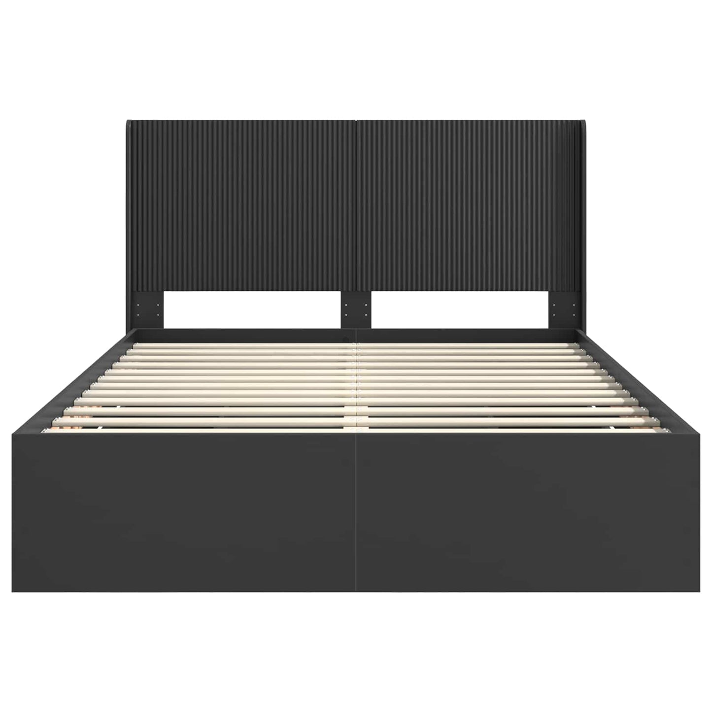 Bed Frame with Storage and Headboard Black 160 x 200 cm