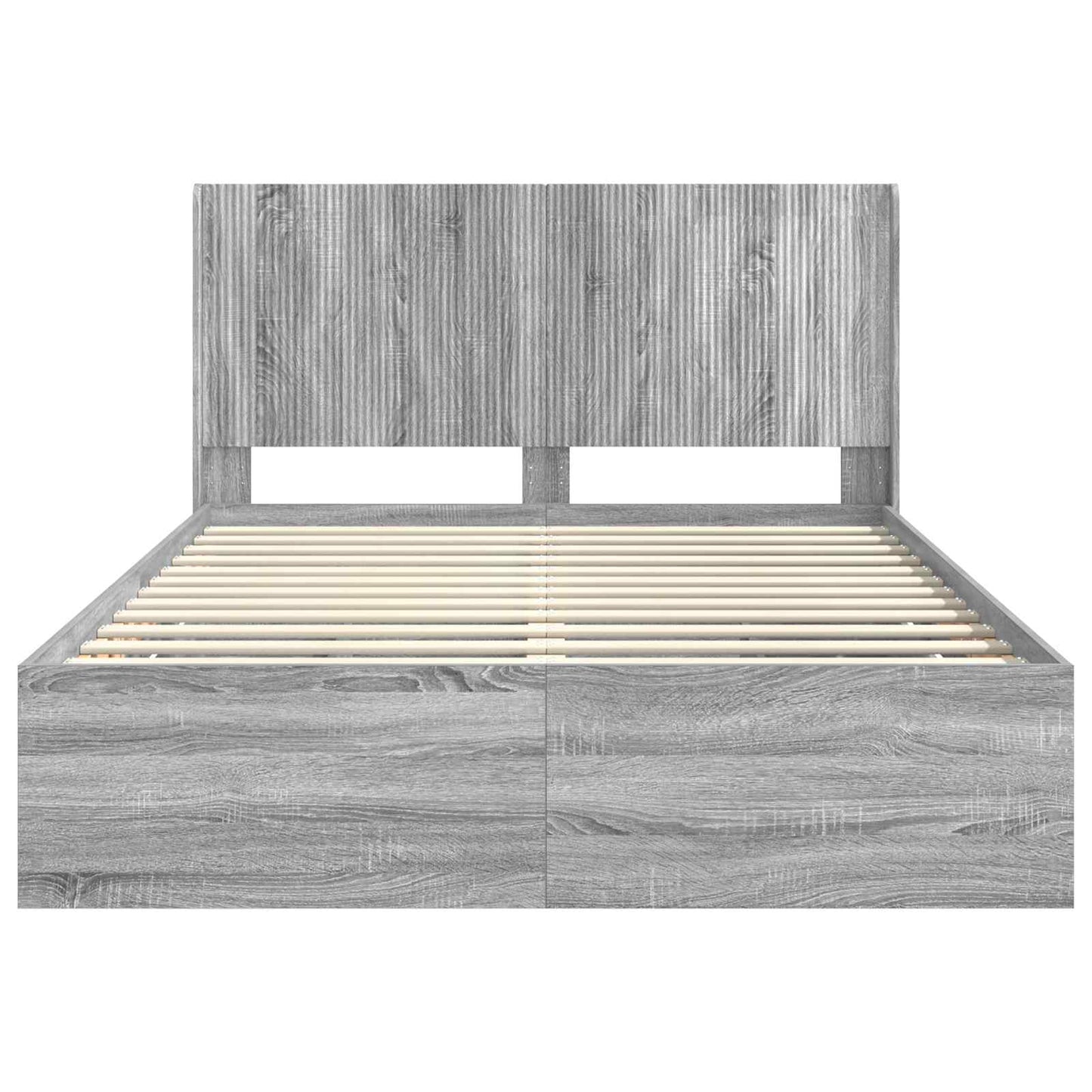 Bed Frame with Storage and Headboard Grey Sonoma 160 x 200 cm