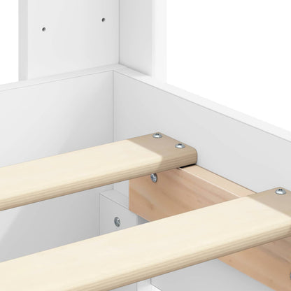 Bed Frame with Storage and Headboard White 150 x 200 cm