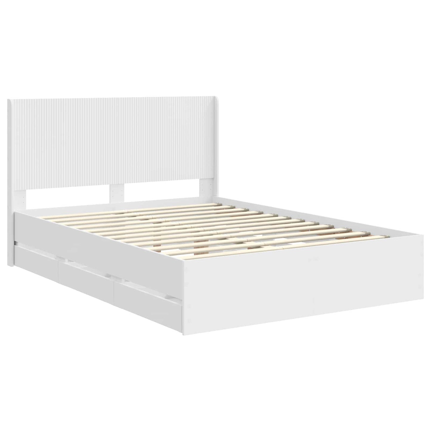 Bed Frame with Storage and Headboard White 150 x 200 cm