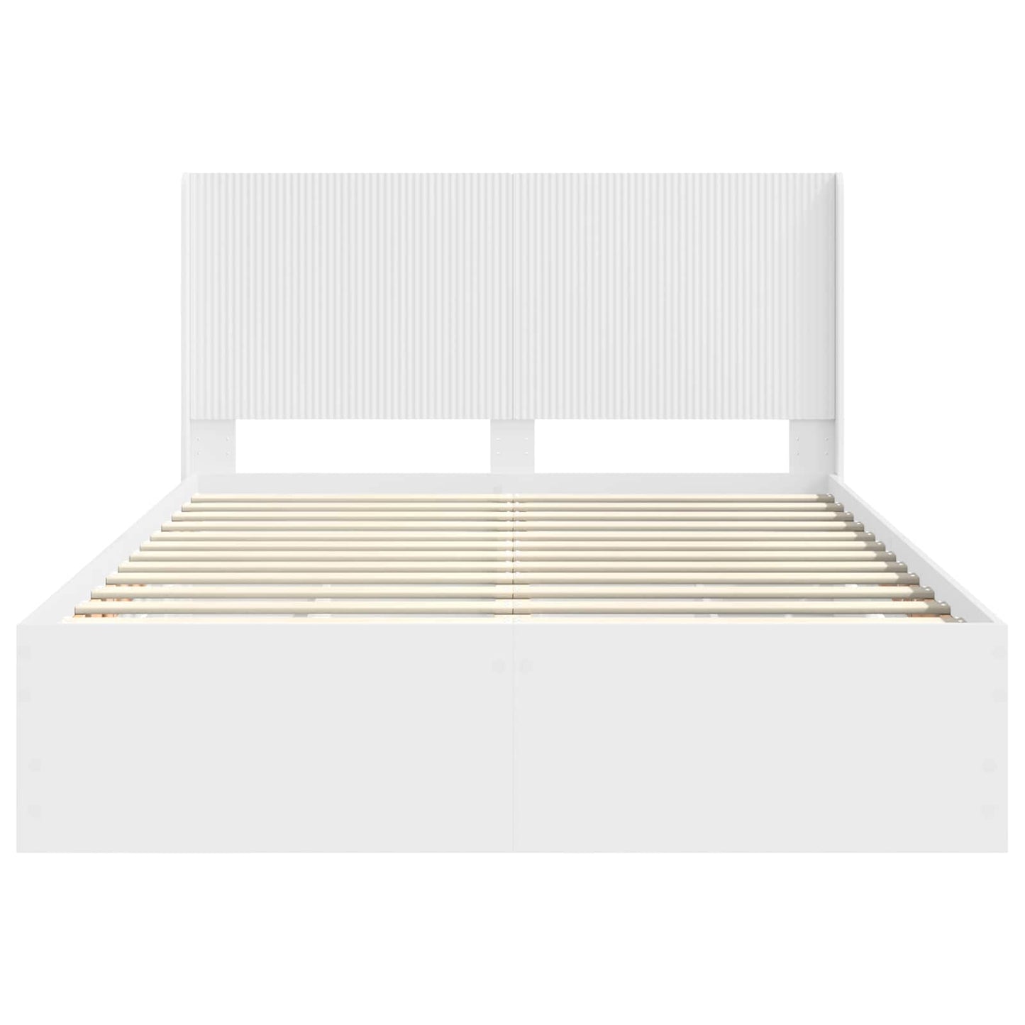Bed Frame with Storage and Headboard White 150 x 200 cm