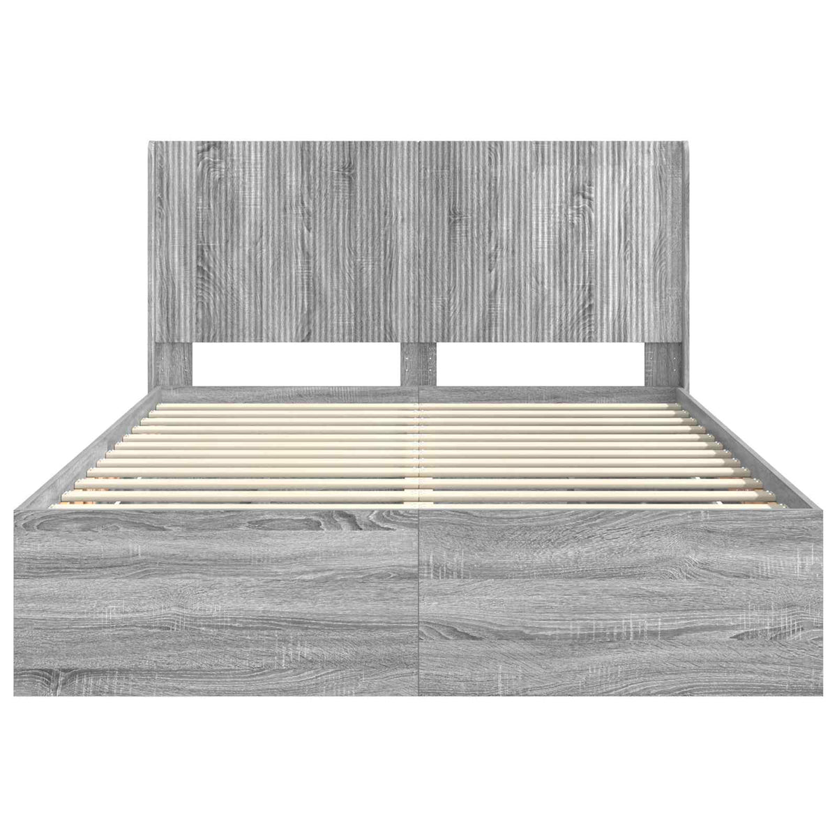 Bed Frame with Storage and Headboard Grey Sonoma 150 x 200 cm