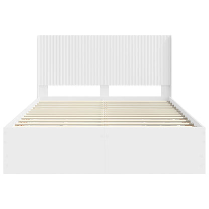Bed Frame with Storage and Headboard White 140 x 190 cm