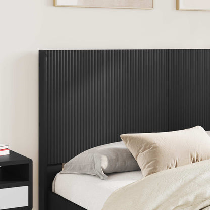 Bed Frame with Storage and Headboard Black 140 x 190 cm