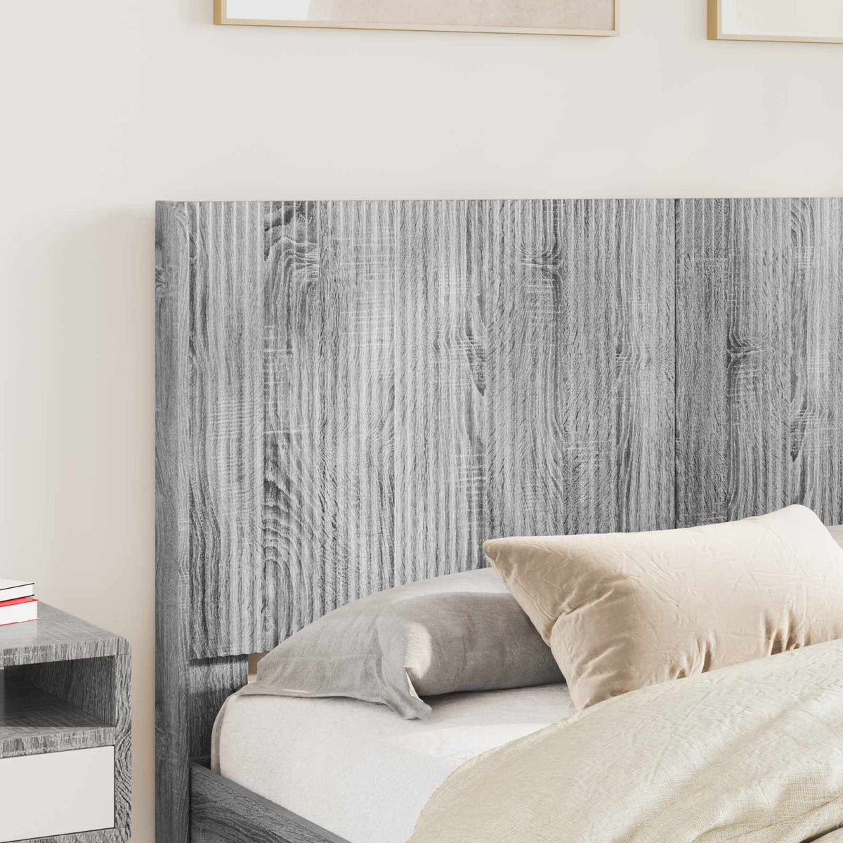 Bed Frame with Storage and Headboard Grey Sonoma 120 x 190 cm