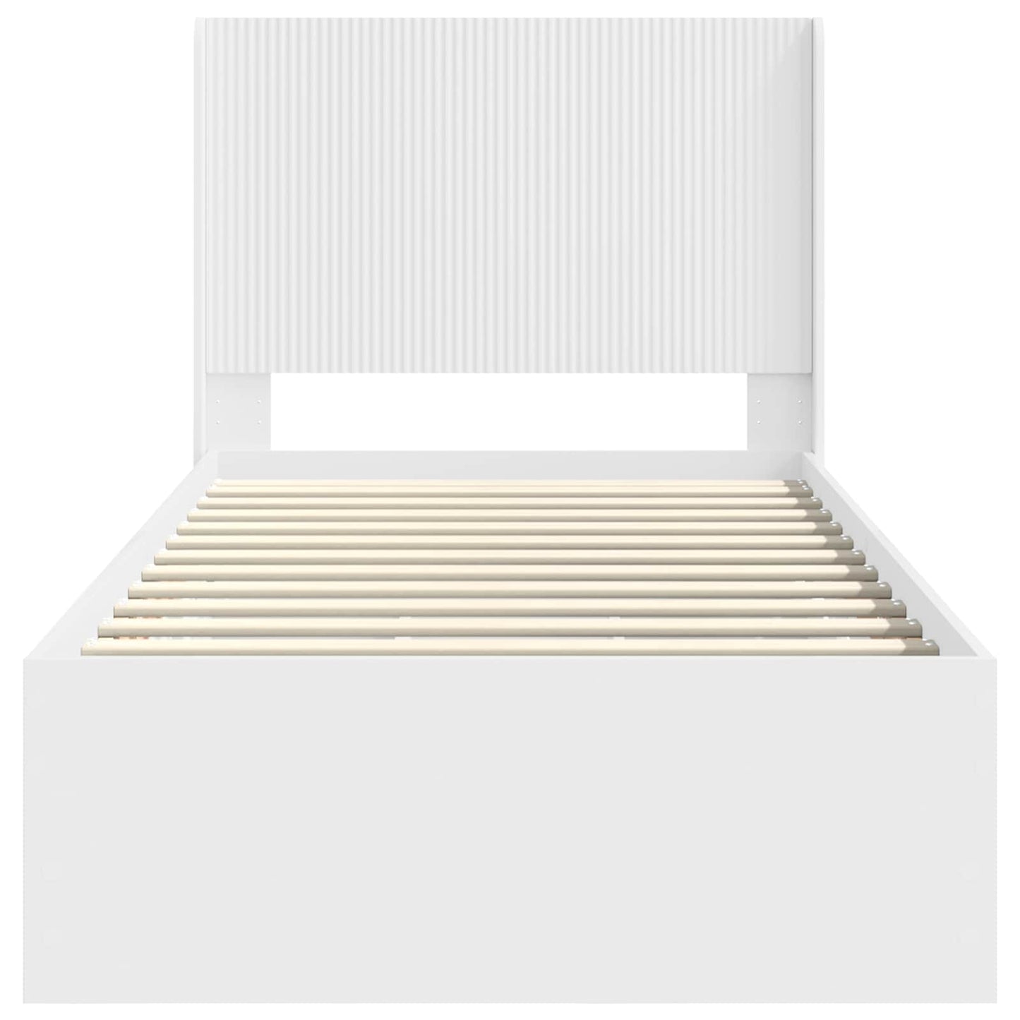Bed Frame with Storage and Headboard White 100 x 200 cm