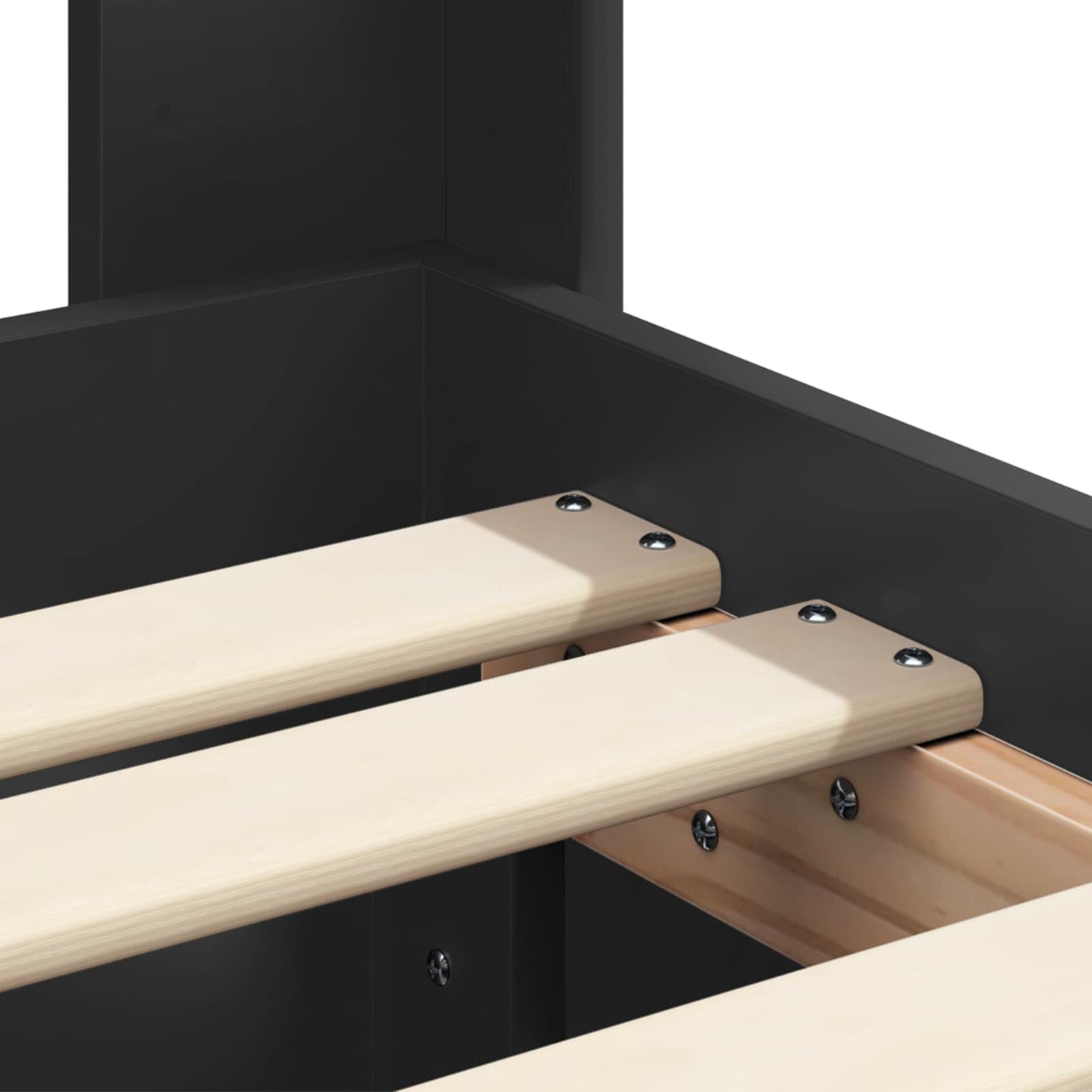 Bed Frame with Storage and Headboard Black 100 x 200 cm