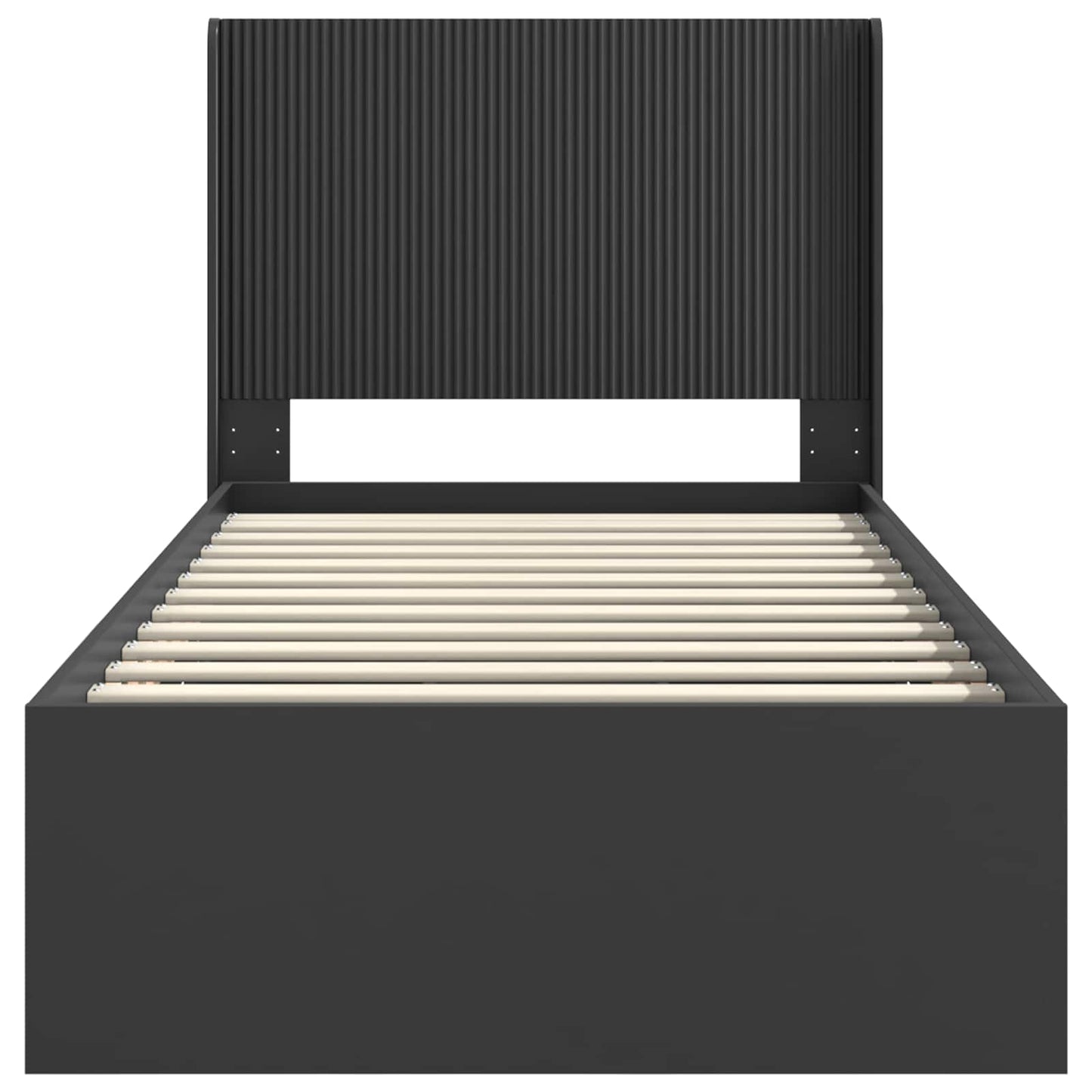 Bed Frame with Storage and Headboard Black 100 x 200 cm