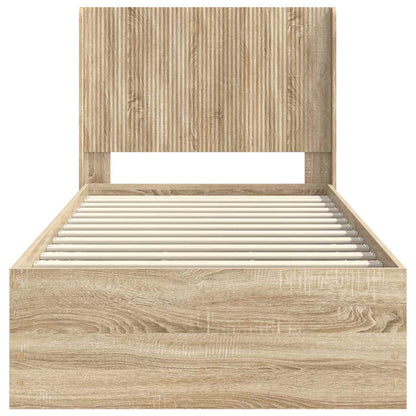 Bed Frame with Storage and Headboard Sonoma Oak 100 x 200 cm