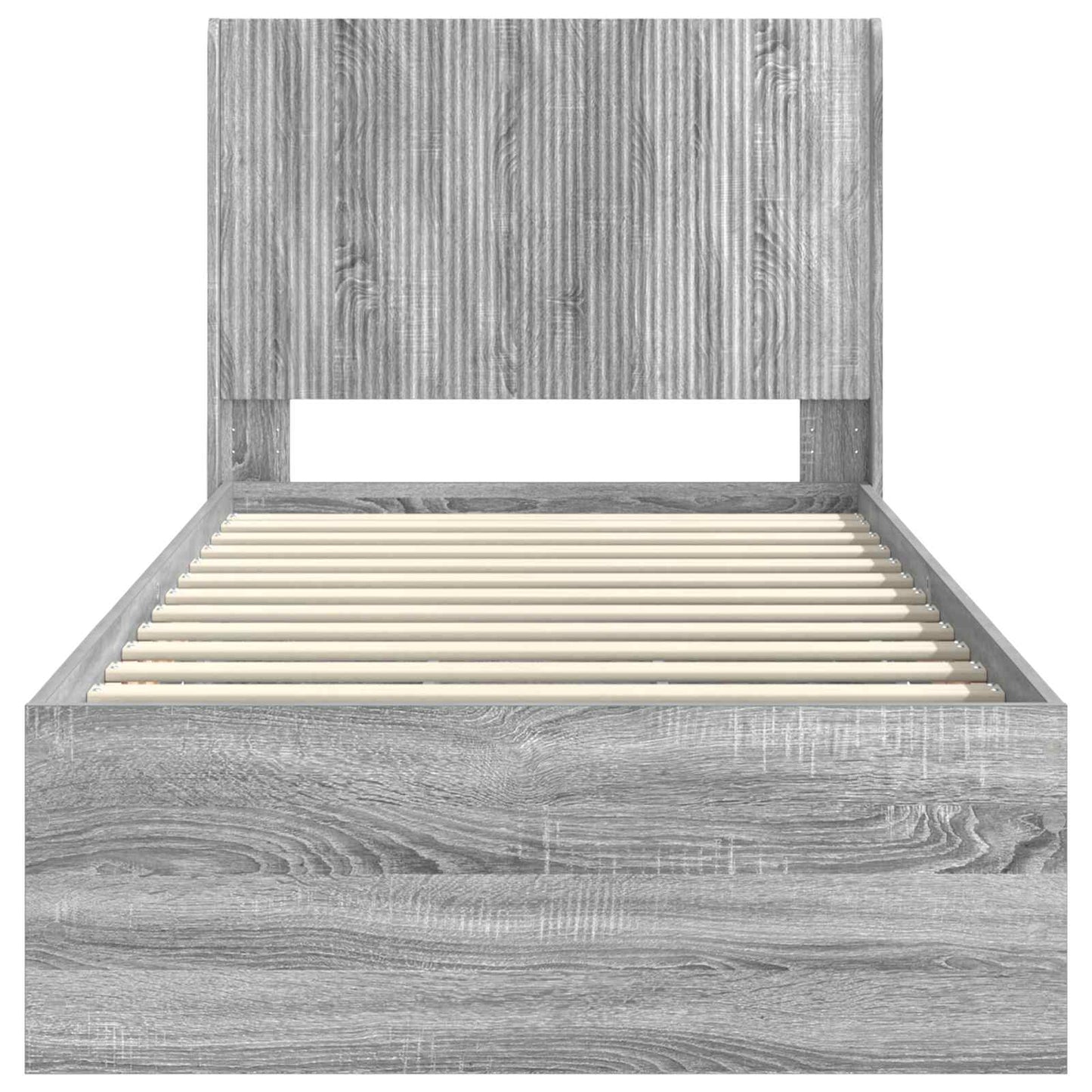 Bed Frame with Storage and Headboard Grey Sonoma 100 x 200 cm