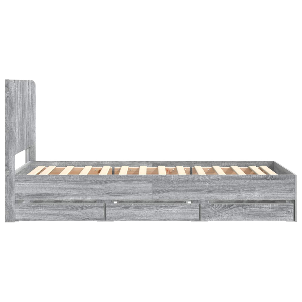 Bed Frame with Storage and Headboard Grey Sonoma 100 x 200 cm