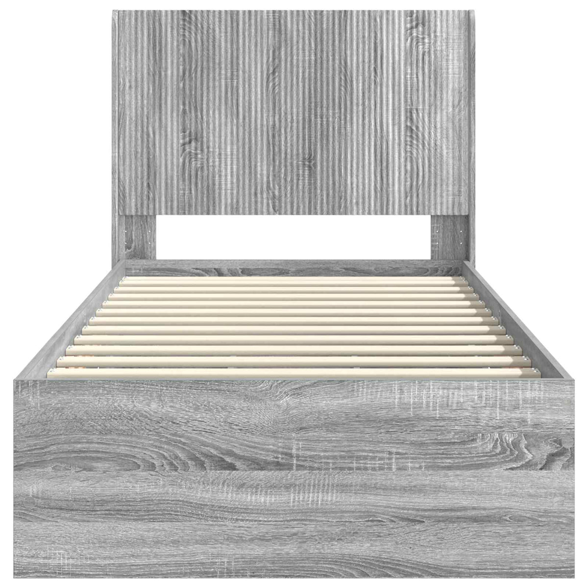 Bed Frame with Storage and Headboard Grey Sonoma 90 x 200 cm
