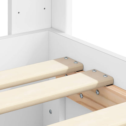 Bed Frame with Storage and Headboard White 90 x 190 cm