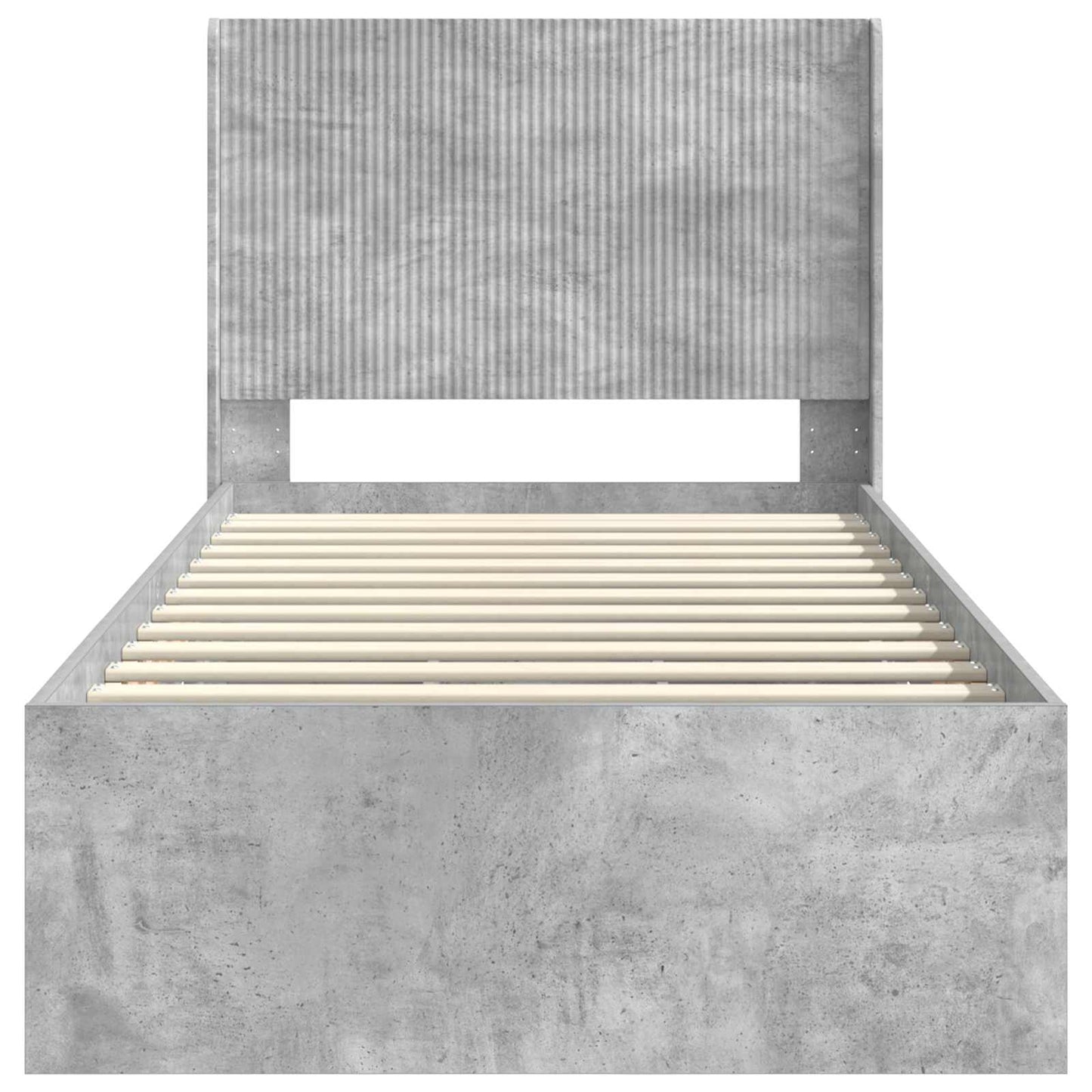 Bed Frame with Storage and Headboard Concrete Grey 75 x 190 cm