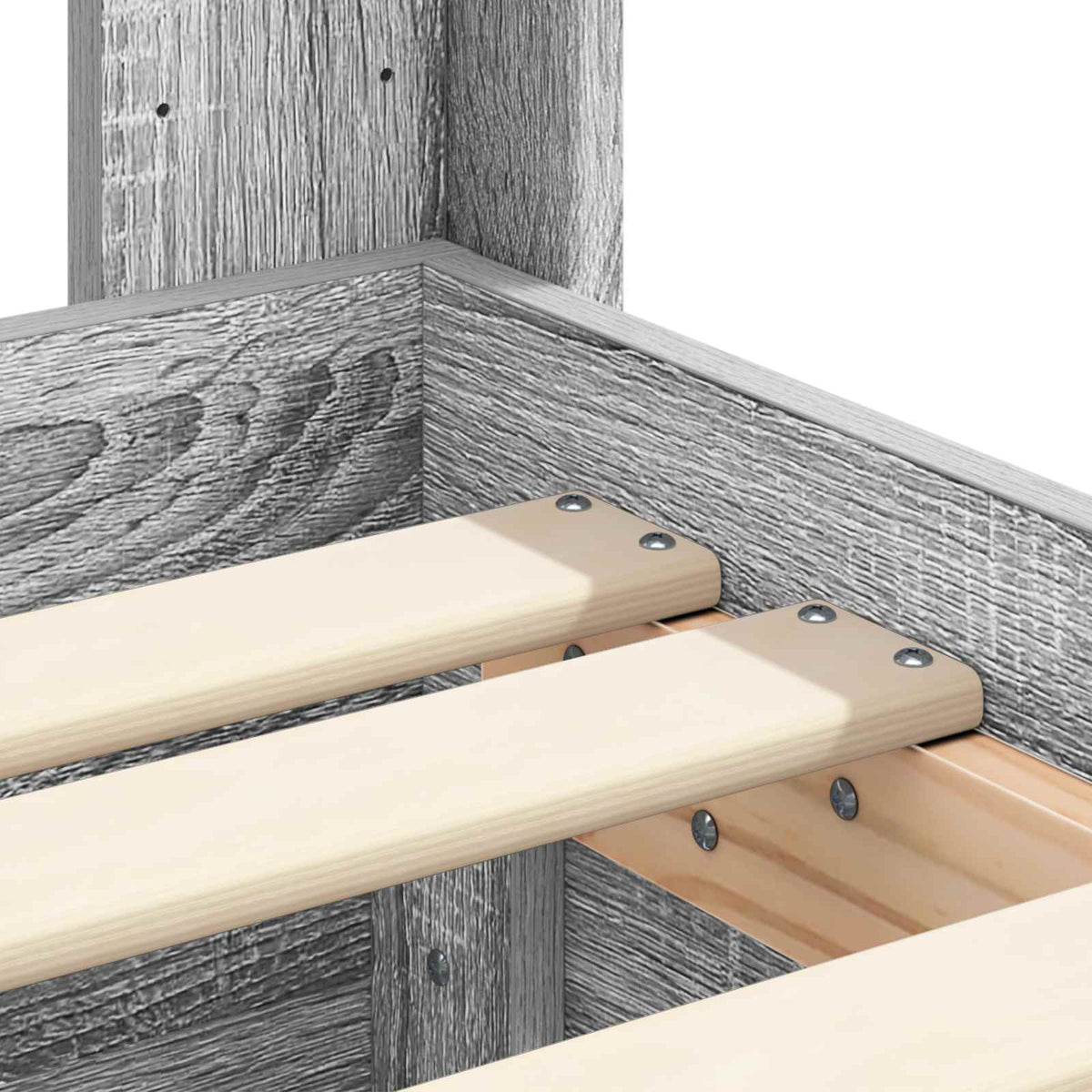 Bed Frame with Storage and Headboard Grey Sonoma 75 x 190 cm