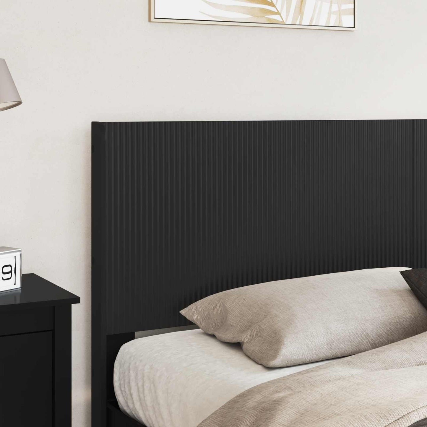Bed Frame with Storage and Headboard Black 200 x 200 cm