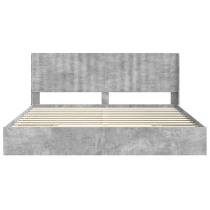 Bed Frame with Storage and Headboard Concrete Grey 200 x 200 cm