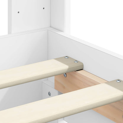 Bed Frame with Storage and Headboard White 180 x 200 cm