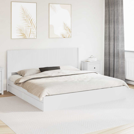Bed Frame with Storage and Headboard White 180 x 200 cm
