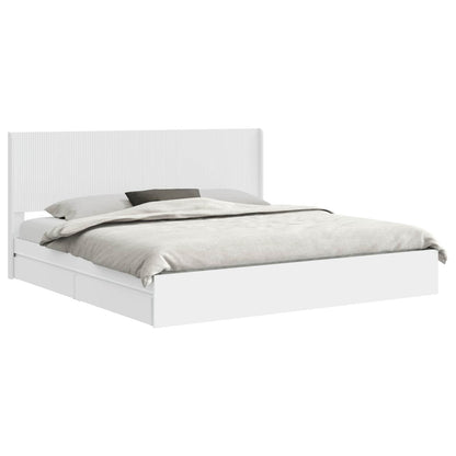 Bed Frame with Storage and Headboard White 180 x 200 cm