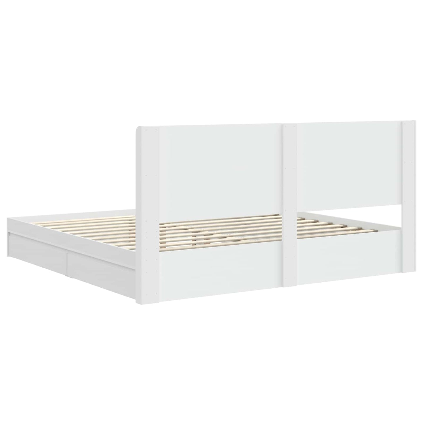 Bed Frame with Storage and Headboard White 180 x 200 cm