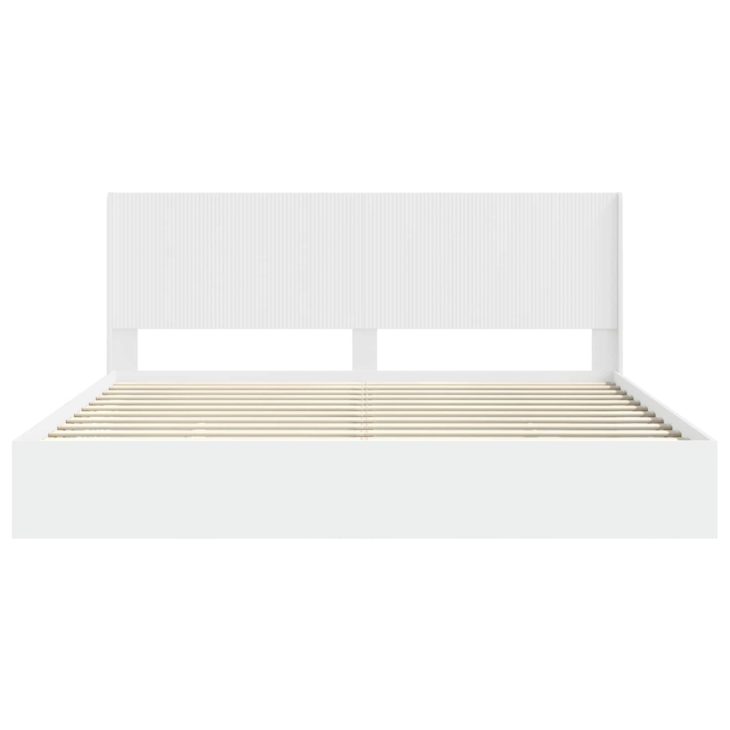 Bed Frame with Storage and Headboard White 180 x 200 cm