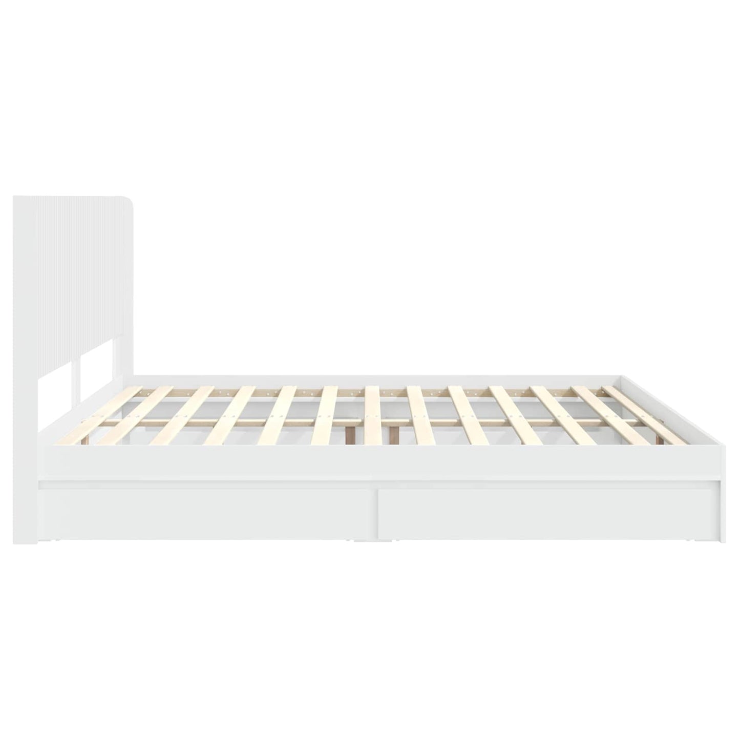 Bed Frame with Storage and Headboard White 180 x 200 cm