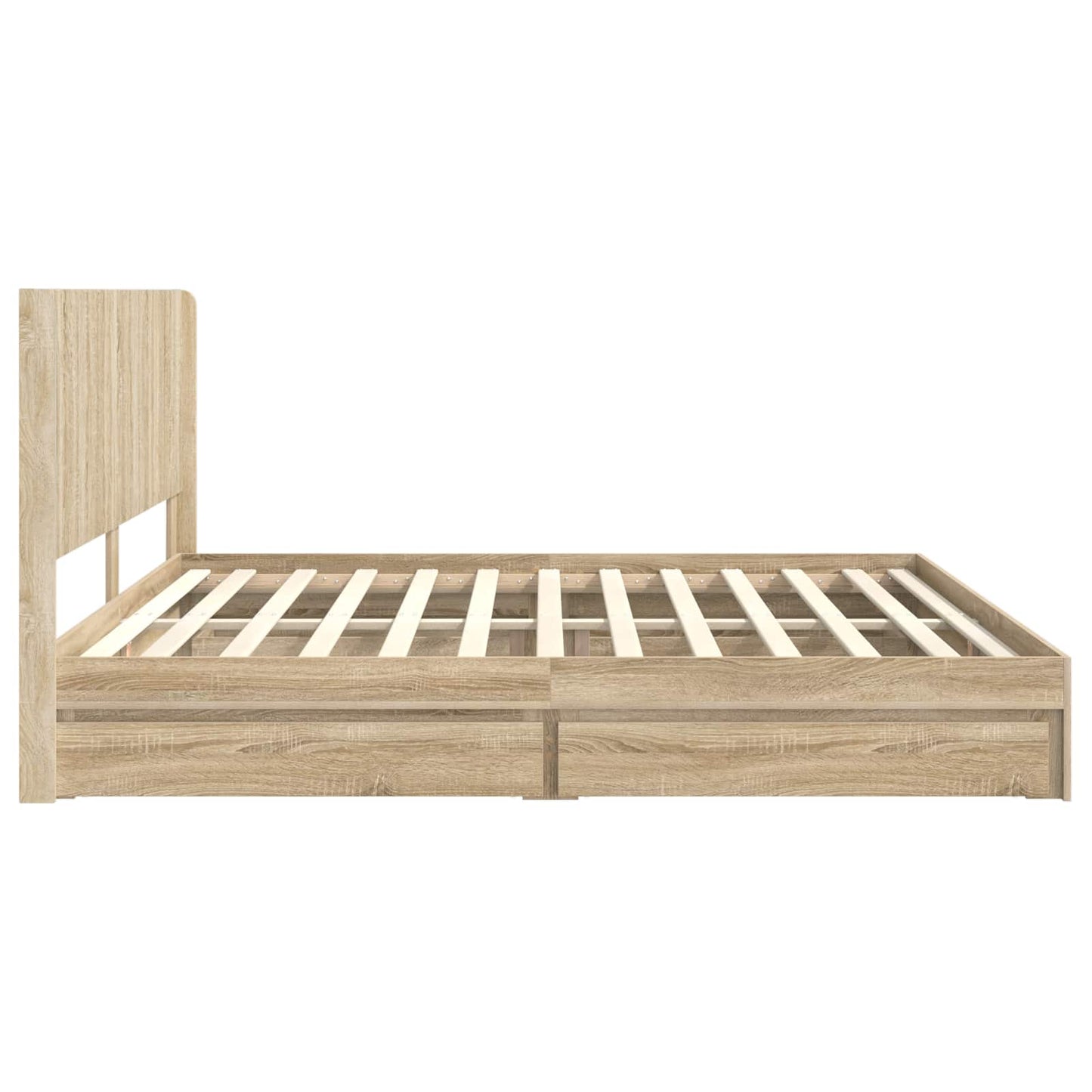 Bed Frame with Storage and Headboard Sonoma Oak 180 x 200 cm