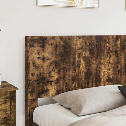 Bed Frame with Storage and Headboard Smoked Oak 180 x 200 cm