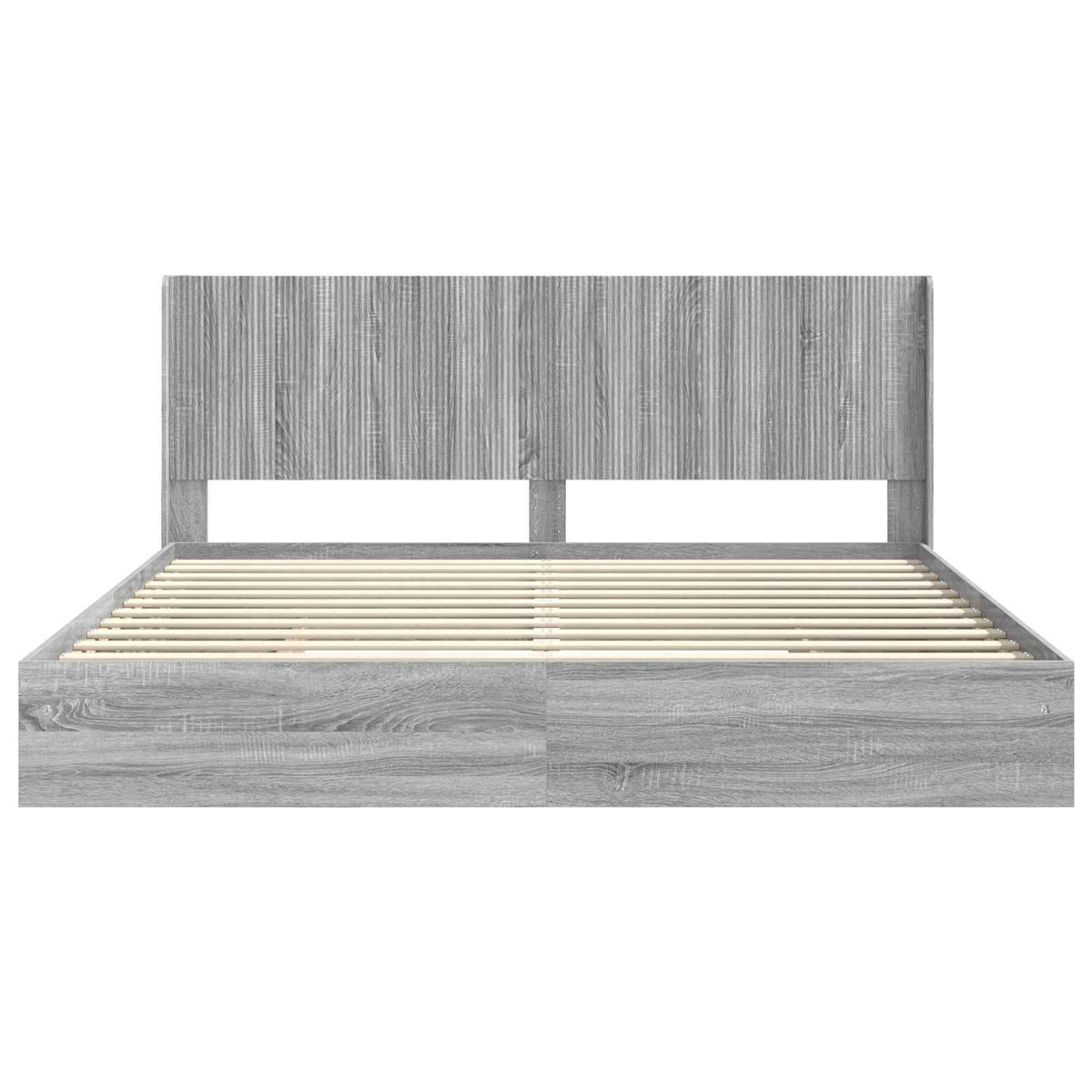Bed Frame with Storage and Headboard Grey Sonoma 180 x 200 cm