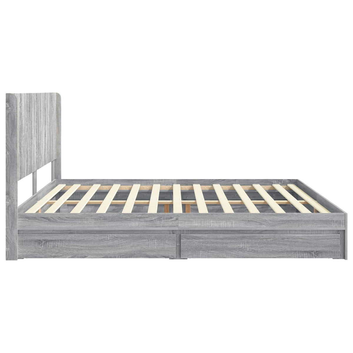 Bed Frame with Storage and Headboard Grey Sonoma 180 x 200 cm