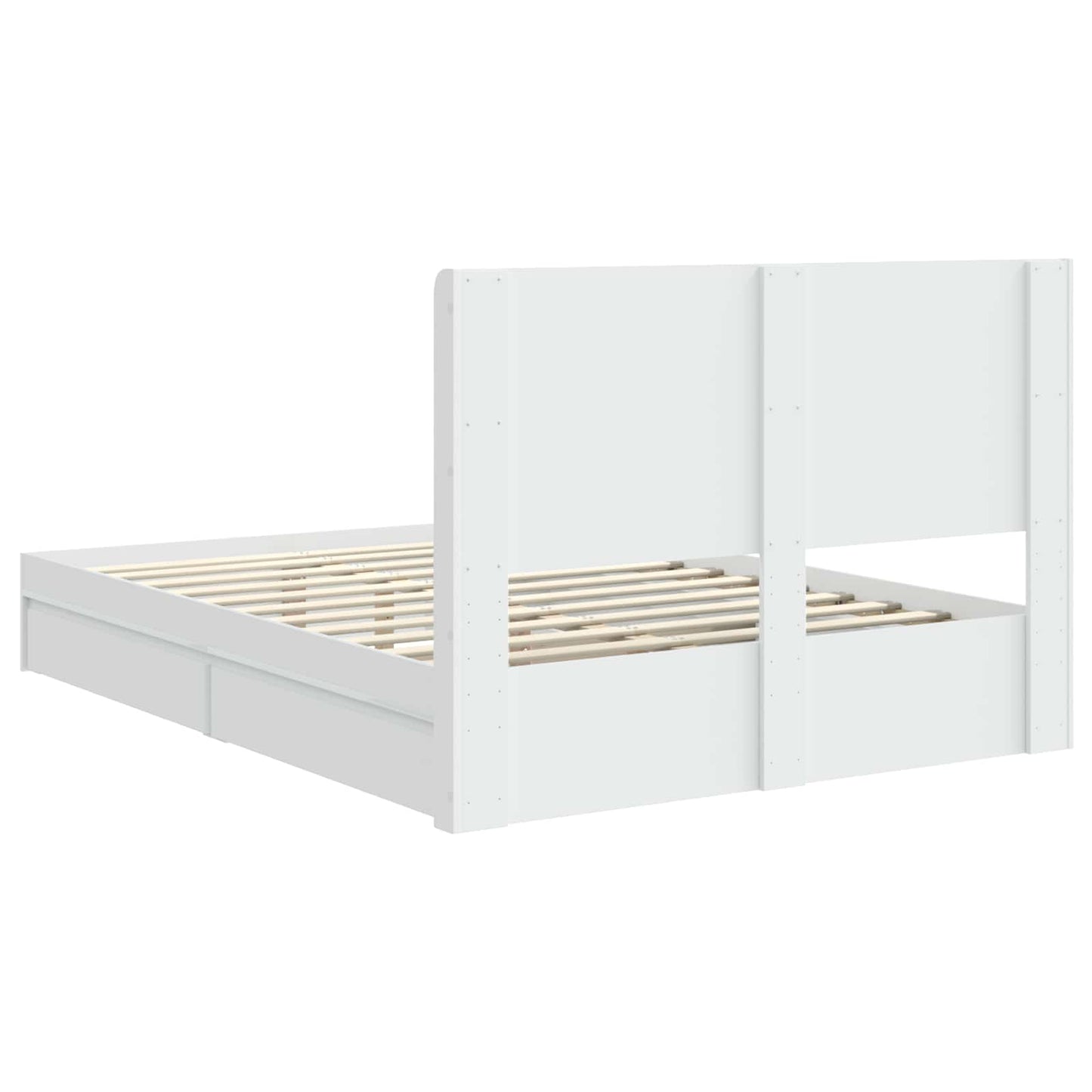 Bed Frame with Storage and Headboard White 160 x 200 cm