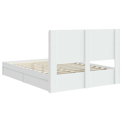 Bed Frame with Storage and Headboard White 160 x 200 cm