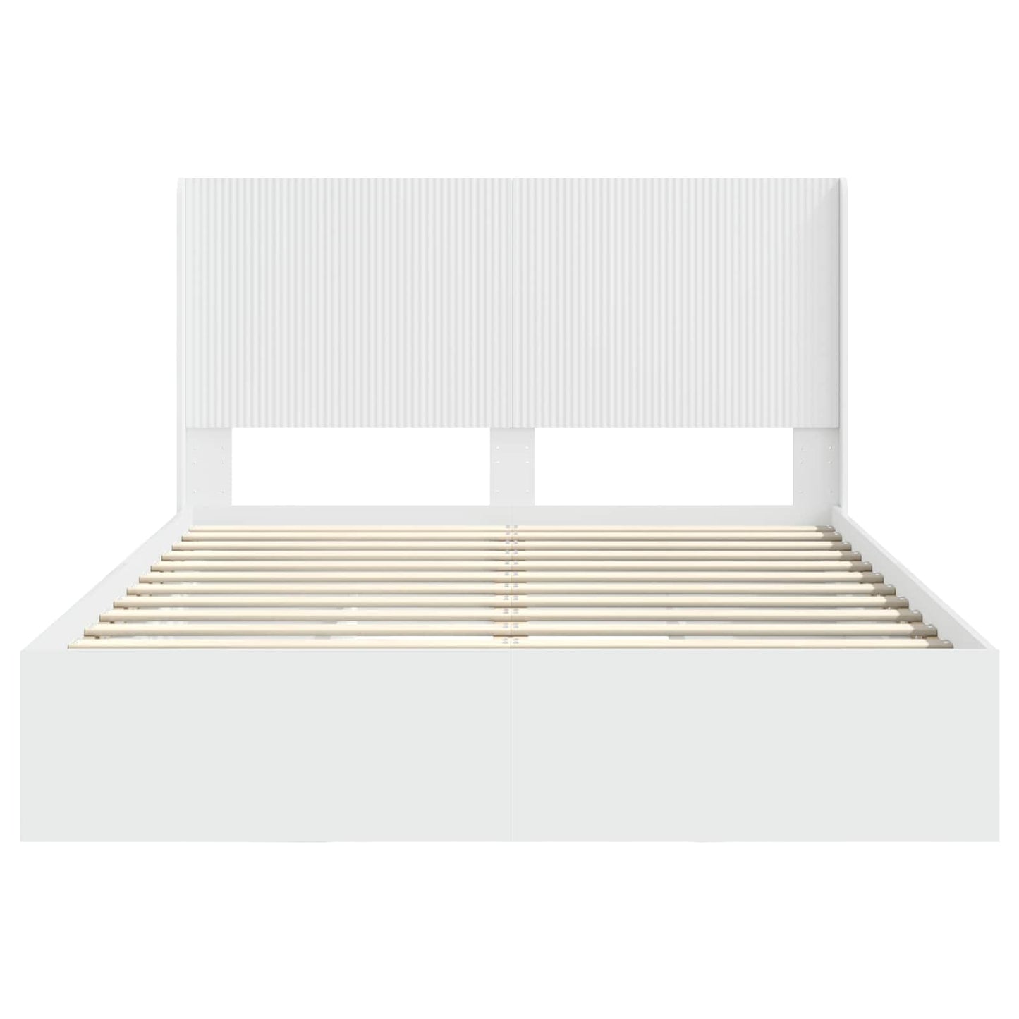 Bed Frame with Storage and Headboard White 160 x 200 cm