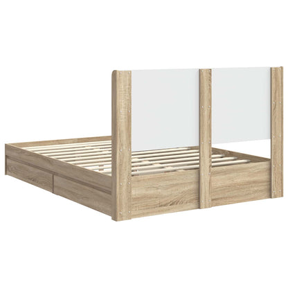 Bed Frame with Storage and Headboard Sonoma Oak 150 x 200 cm