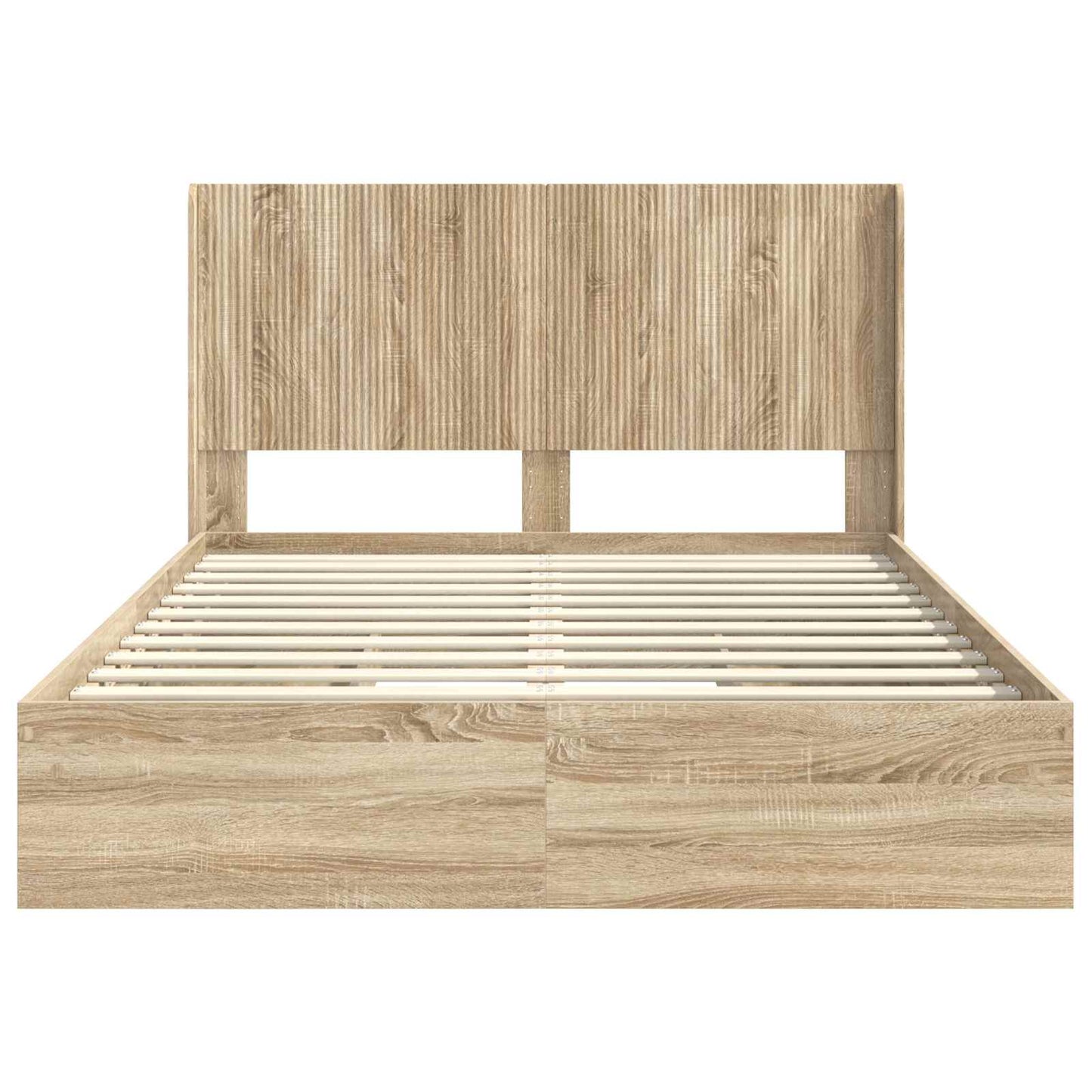 Bed Frame with Storage and Headboard Sonoma Oak 150 x 200 cm