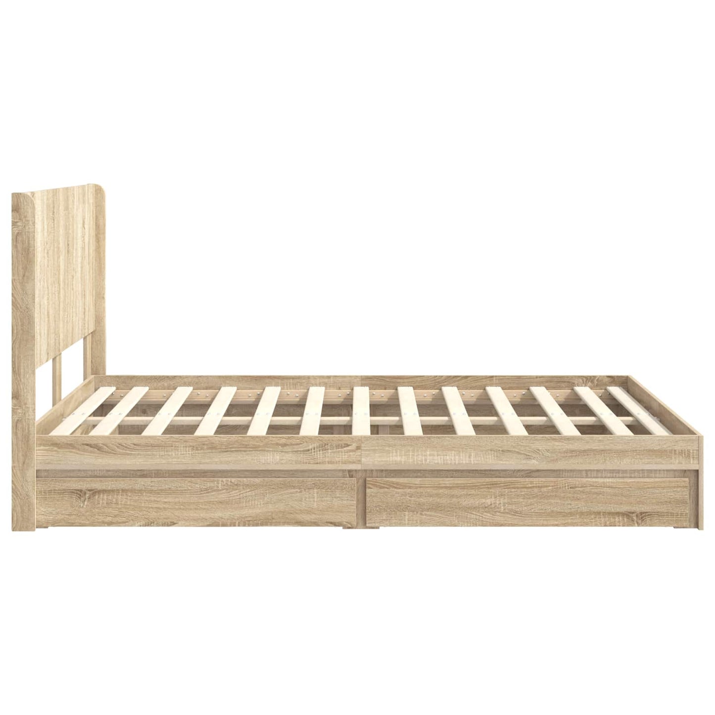Bed Frame with Storage and Headboard Sonoma Oak 150 x 200 cm
