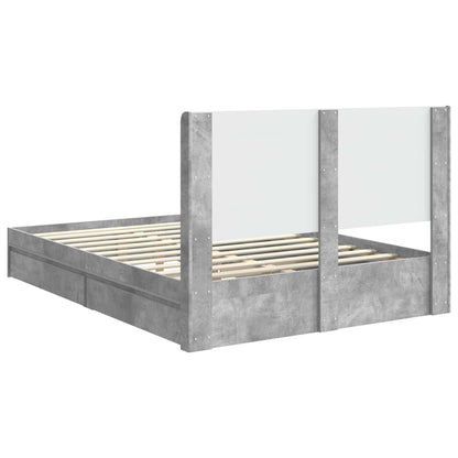 Bed Frame with Storage and Headboard Concrete Grey 150 x 200 cm