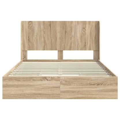Bed Frame with Storage and Headboard 3 pcs Engineered Wood