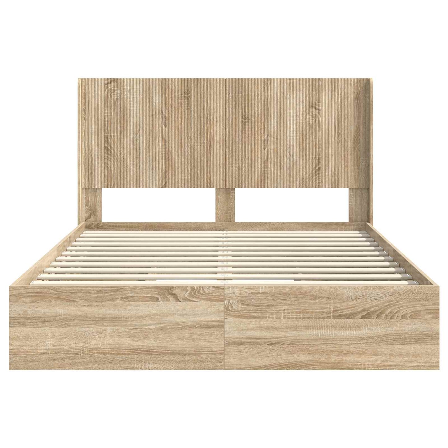 Bed Frame with Storage and Headboard 3 pcs Engineered Wood