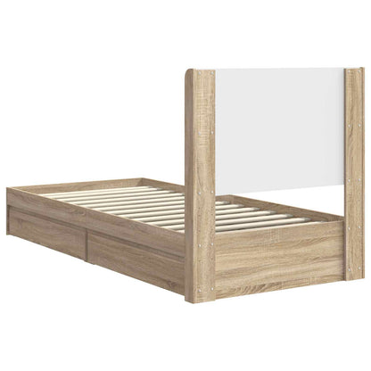 Bed Frame with Storage and Headboard Sonoma Oak 100 x 200 cm