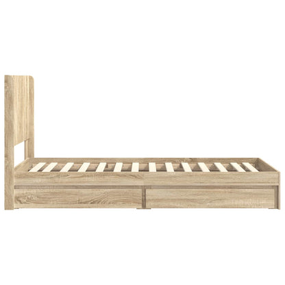 Bed Frame with Storage and Headboard Sonoma Oak 100 x 200 cm