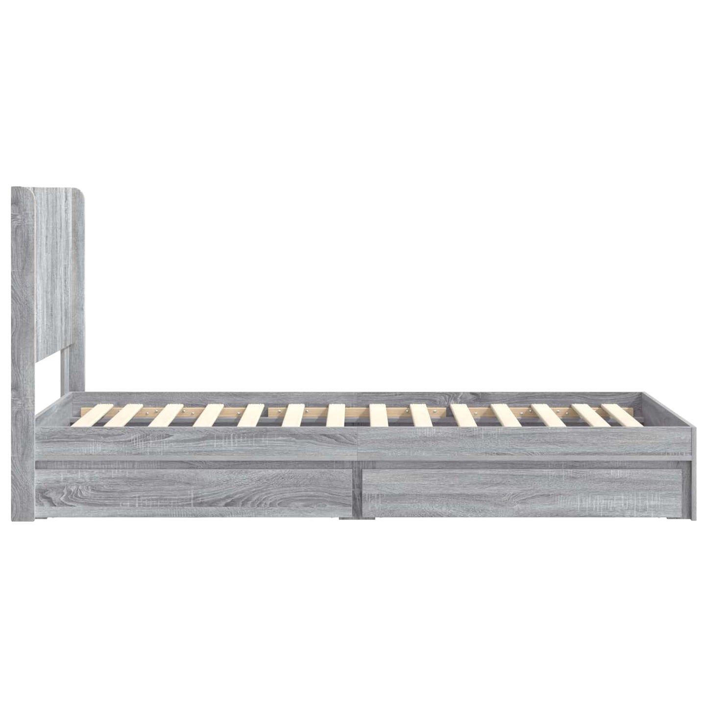 Bed Frame with Storage and Headboard Grey Sonoma 100 x 200 cm